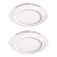 LED DECKENLEUCHTE Glas Silber rund 2er Set - Silberfarben, Glas (30/30/7.2cm)