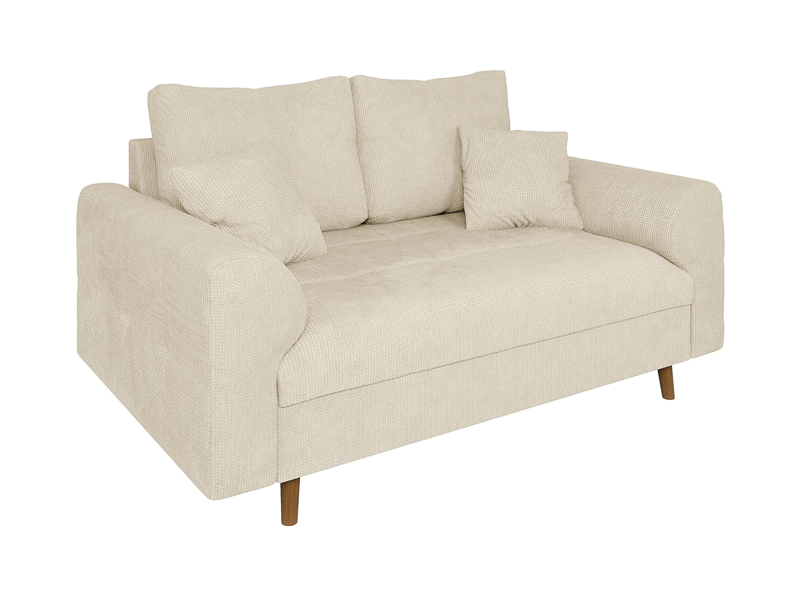 2-SITZER-SOFA Sigurd Beige Chenille - Beige/Braun, Holz/Textil (150/81/93cm) - S-Style Möbel