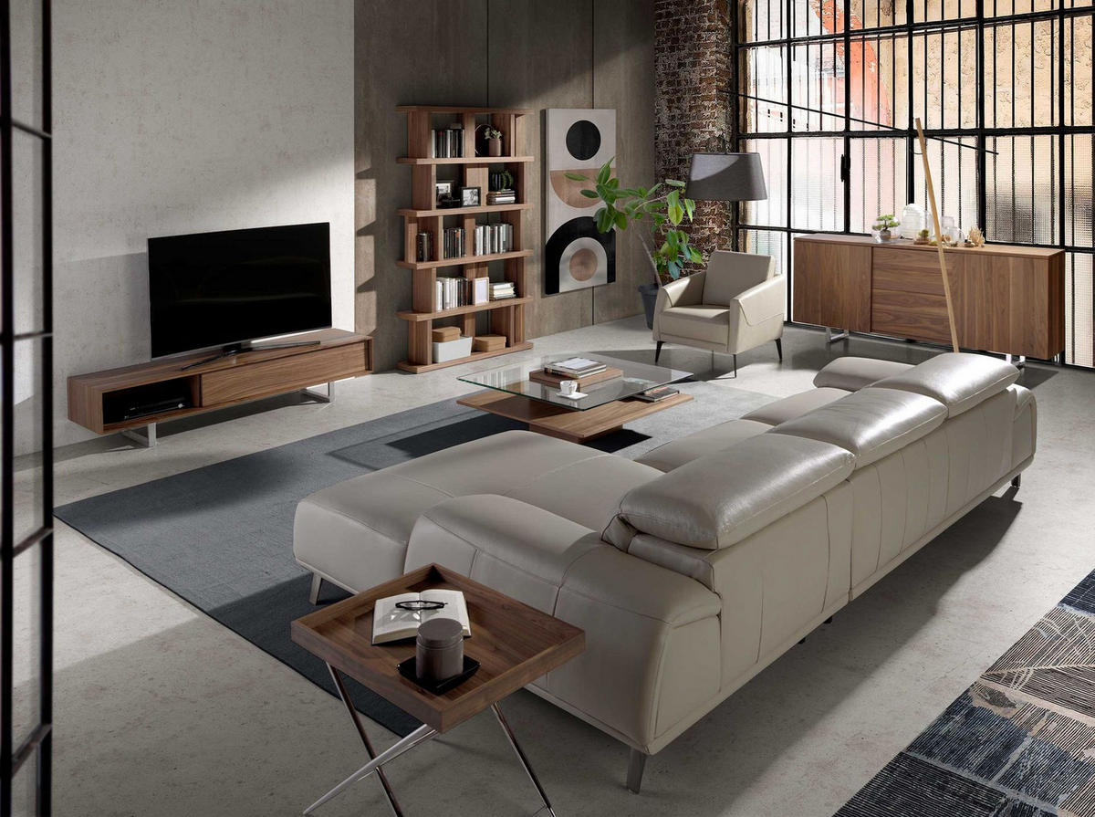 SIDEBOARD Sideboard Nussbaum und verchromter Stahl 210/42/90 cm - Walnussfarben, Holz/Metall (210/90/42cm) - ANGEL CERDA