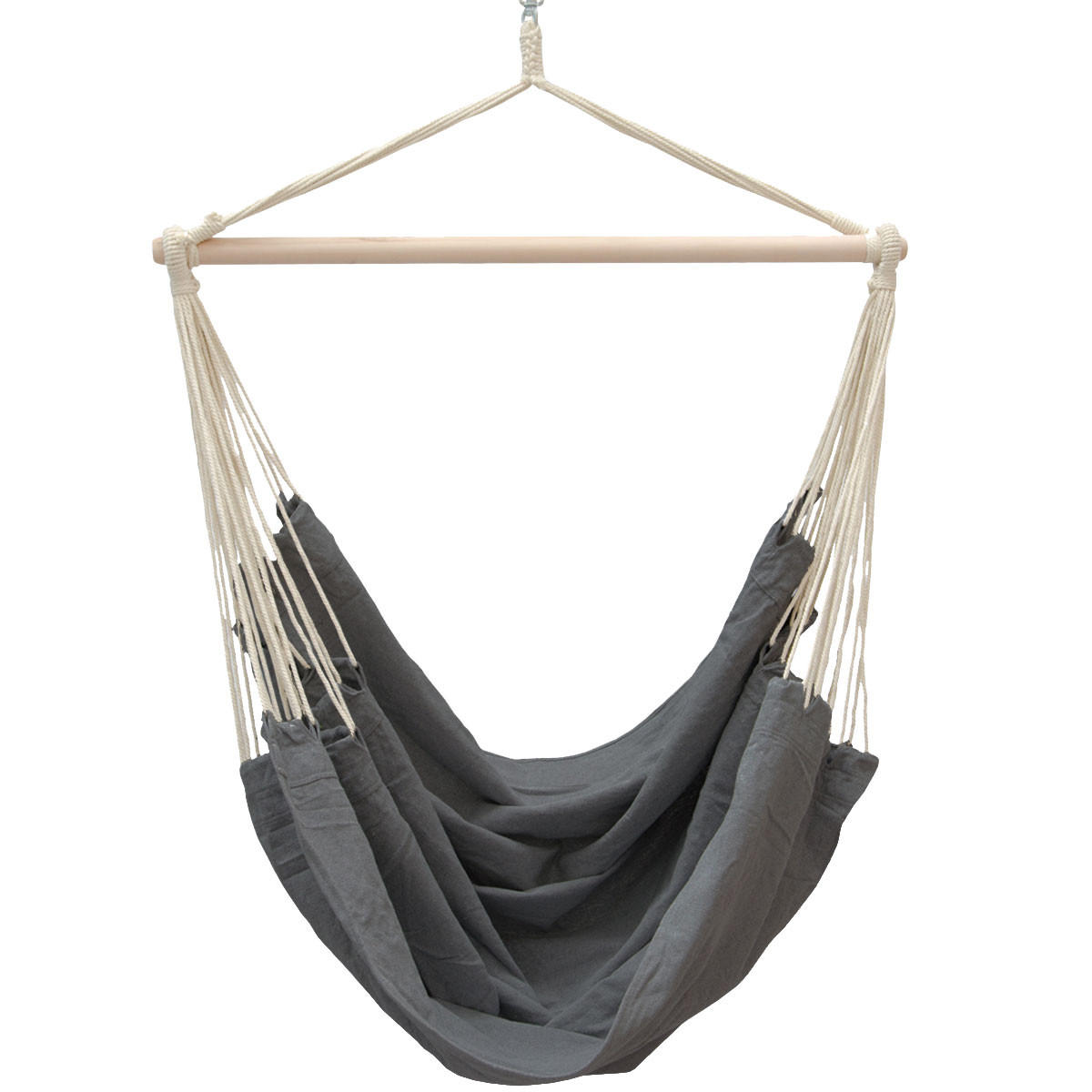 XXL HÄNGESESSEL 185/130 cm Belastbar bis 150 kg Anthrazit - Grau, Textil (1/155/185cm) - Amanka