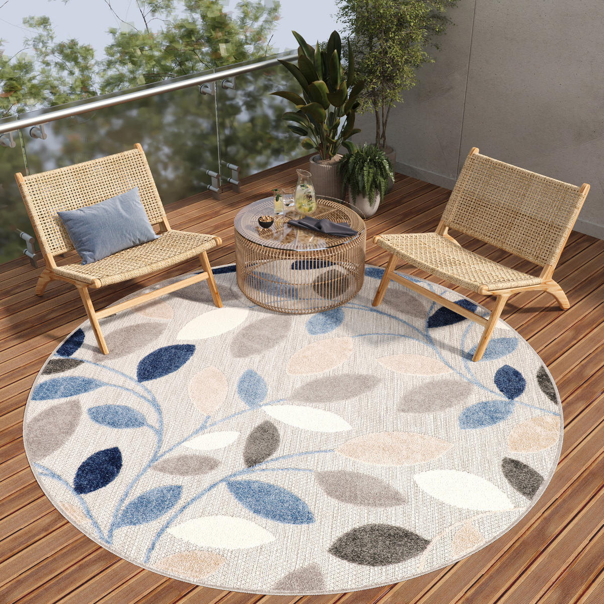 TEPPICH PATIO rund Grau 120/120 cm - Grau, Textil (120/120cm) - Tapiso