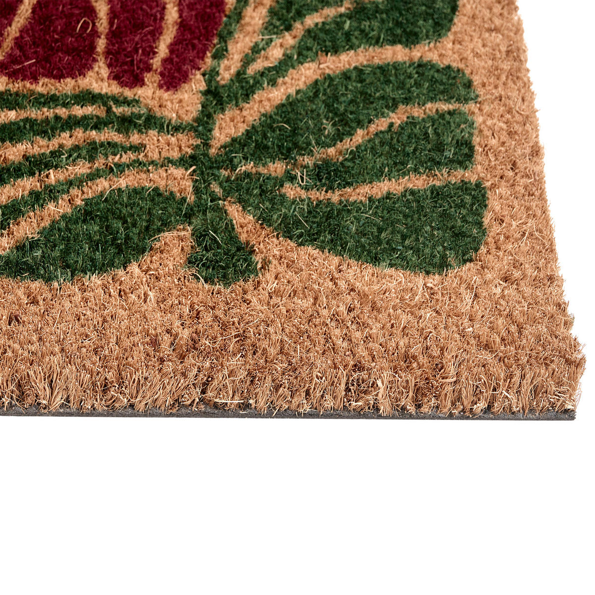 FUSSMATTE Bunt 45/75 cm Blume Kokosfasern Tanalian - Multicolor, Textil (45/75cm) - Beliani