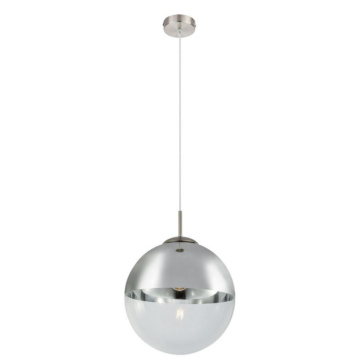 LED HÄNGELAMPE VARUS Silber Transparent - Silberfarben, Glas (30/30/120cm) - Globo Lighting