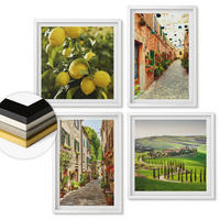 WANDBILDER 4er-Set - 50x50 cm & 40x60 cm Weißer Rahmen - Bezaubernde Straßen voller Zitronenblüten - Weiß, Kunststoff (50/50cm) - ArtPrintCave
