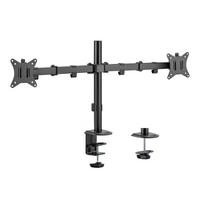 DUAL-MONITORHALTERUNG Seljord - Schwarz, Kunststoff/Metall (11/87/56cm) - pro.tec