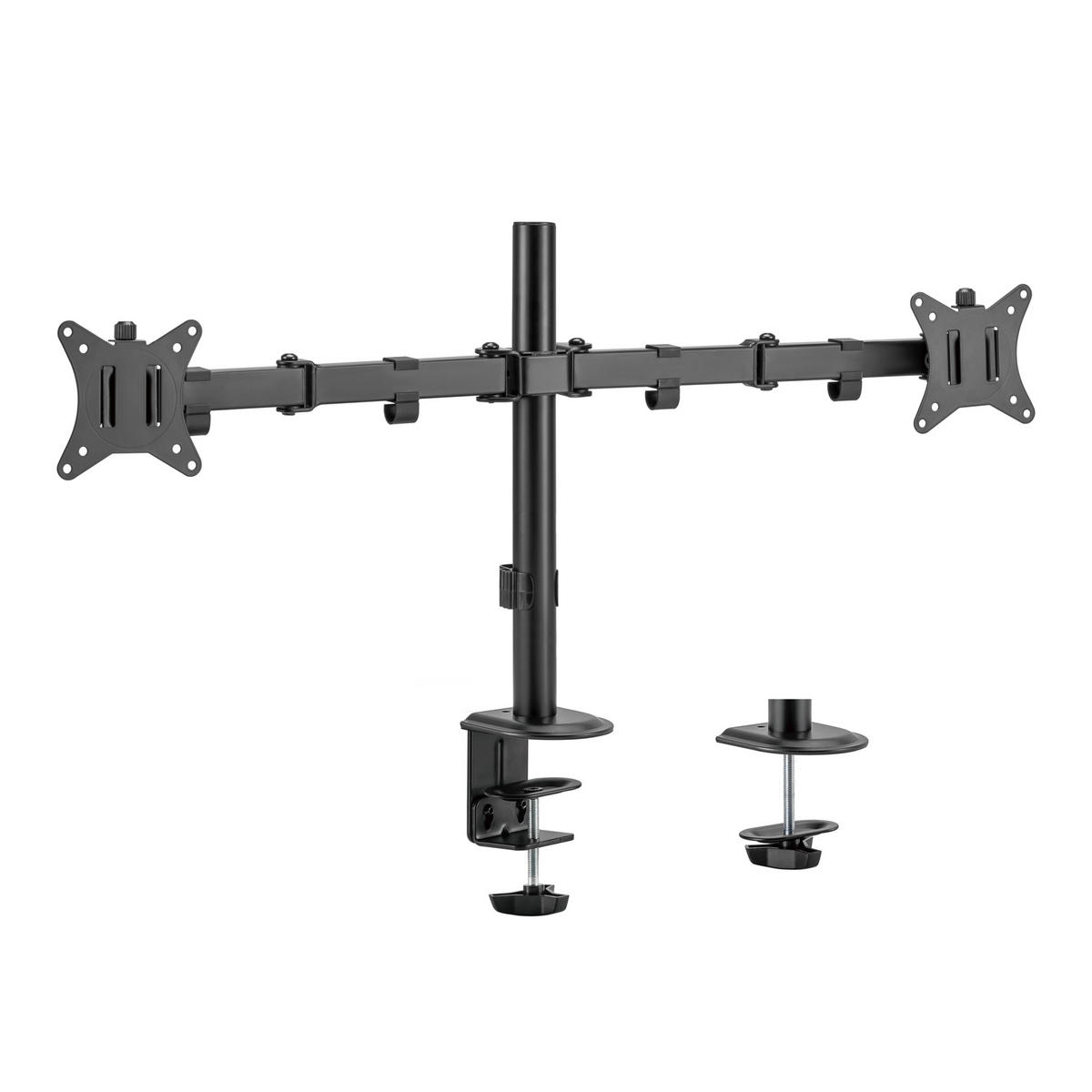 DUAL-MONITORHALTERUNG Seljord - Schwarz, Kunststoff/Metall (11/87/56cm) - pro.tec