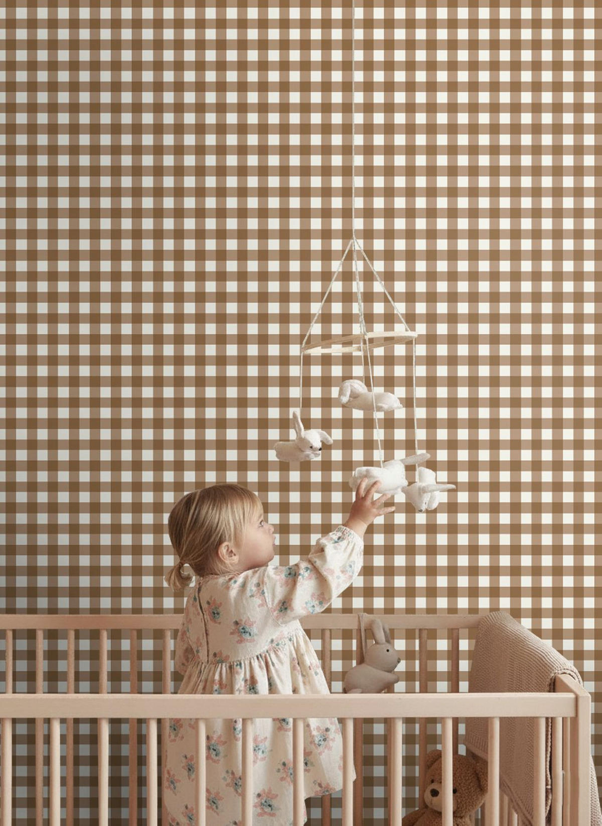 TAPETE Karomuster 50 x 900 cm - Braun, Papier (50/0.1cm) - ESTAhome