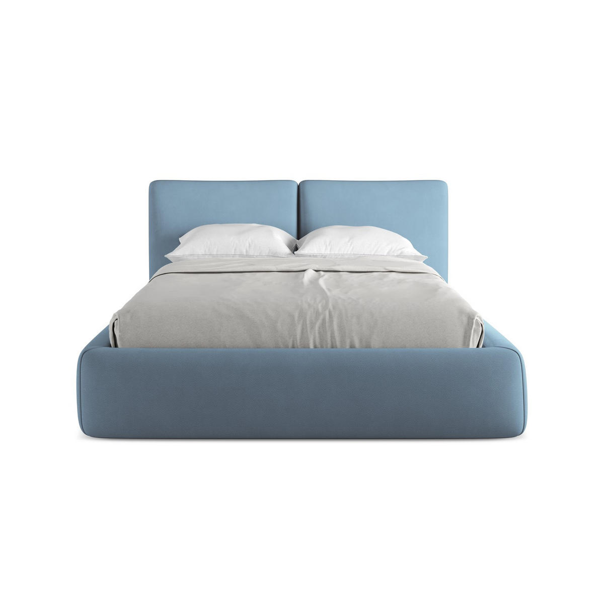 POLSTERBETT mit Bettkasten und Lattenrost 160x228 Blau - Blau/Blaugrau, Kunststoff/Textil (140/200cm) - LaMiaSofa