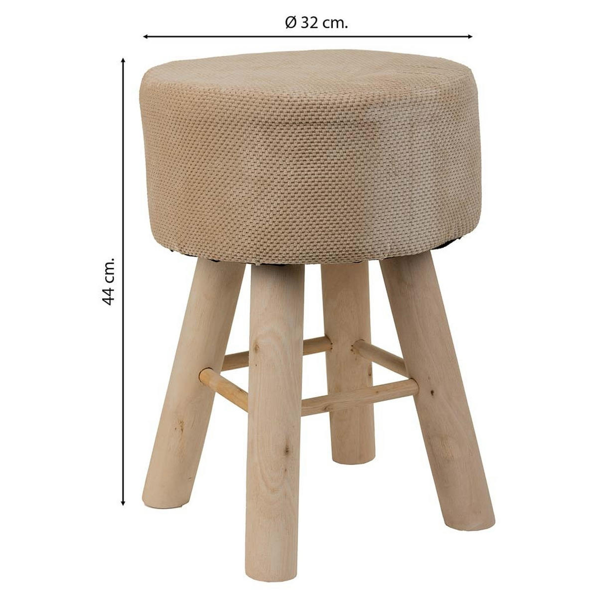 HOCKER aus Holz, braun, 32x44cm - Braun, Holzwerkstoff (32/44/32cm) - Wanderlust