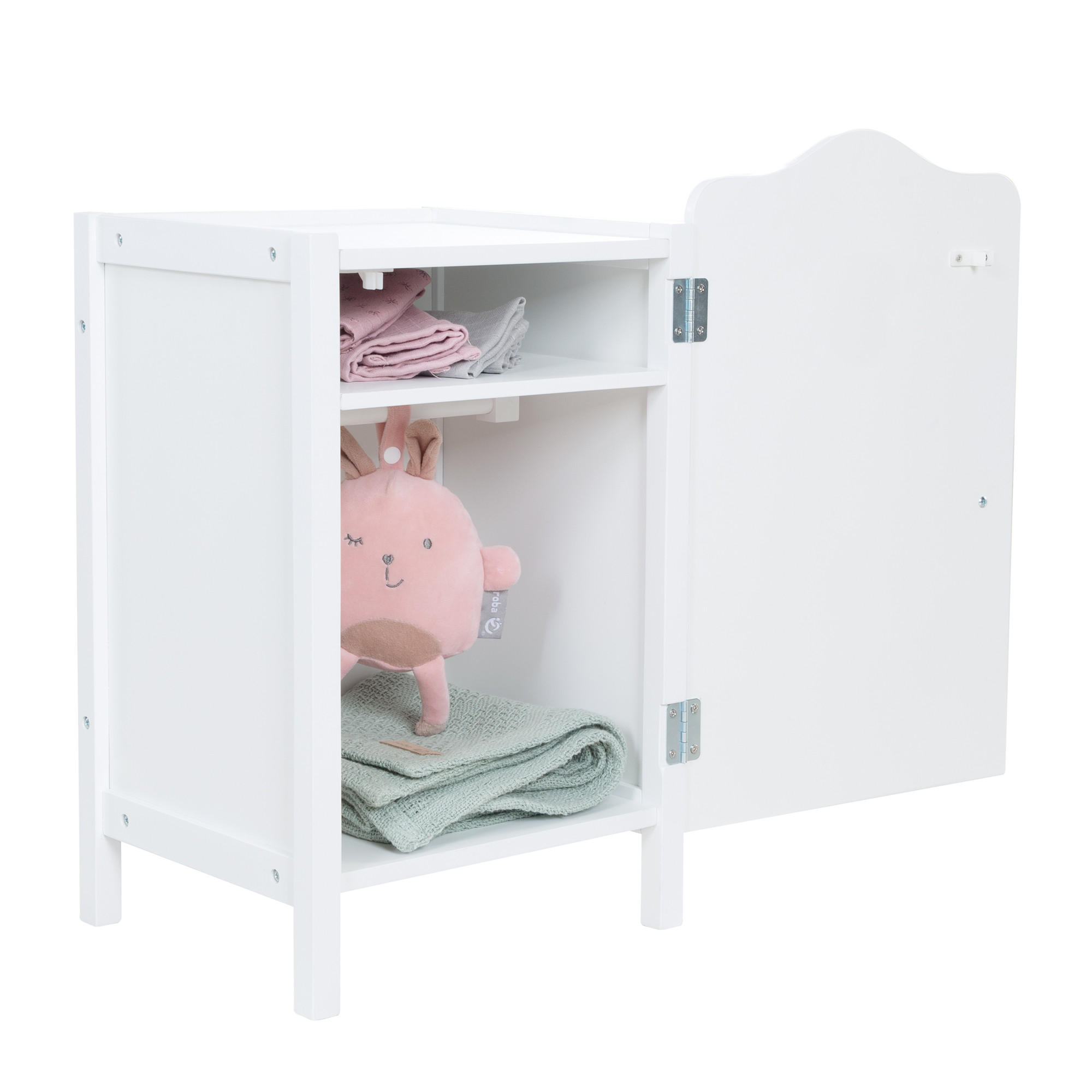 PUPPENKLEIDERSCHRANK Peppa Pig - Weiß, Holzwerkstoff (29.5/52/26cm) - Roba