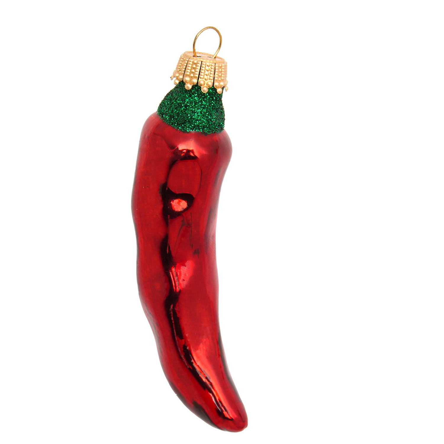 CHRISTBAUMSCHMUCK Chilli Rot 9cm (Glas / 1 Stk.) - Rot, Glas (2/9/9cm)