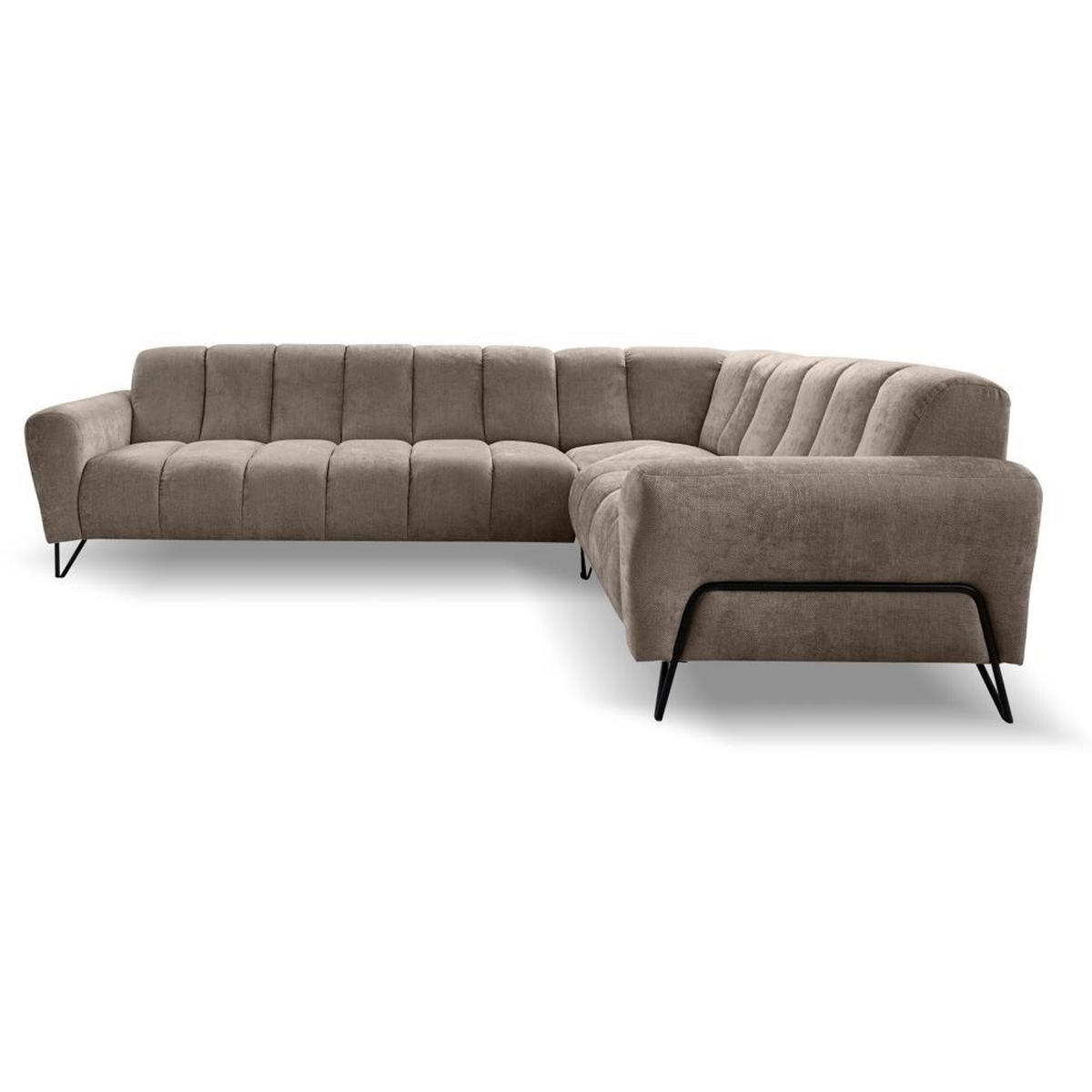 ECKSOFA Volare ohne Schlaffunktion braun links - Schwarz/Braun, Textil/Metall (295/235cm) - Beautysofa