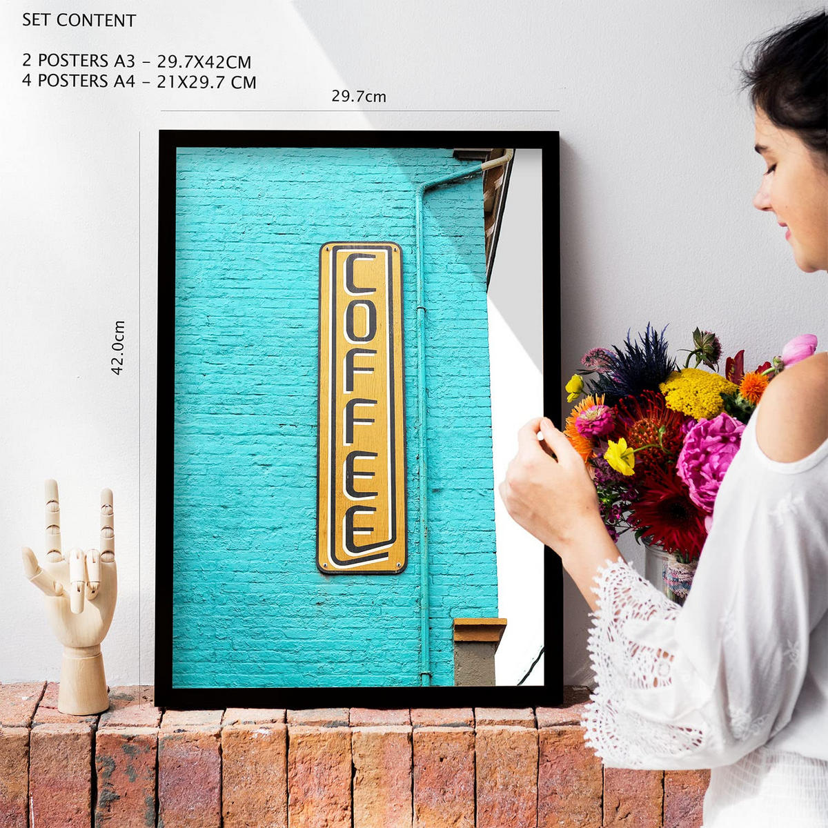 POSTER Set Mit 6 Sommertag A3 & A4 Weißer Rahmen - Weiß, Papier (29/3cm) - Nacnic