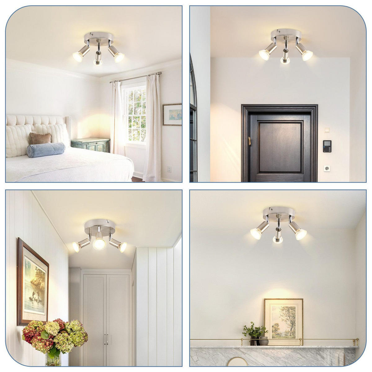 STRAHLER Bamberg 3-flammig 15/15/10.4 cm - Silberfarben, Metall (15/15/10.4cm) - Nettlife