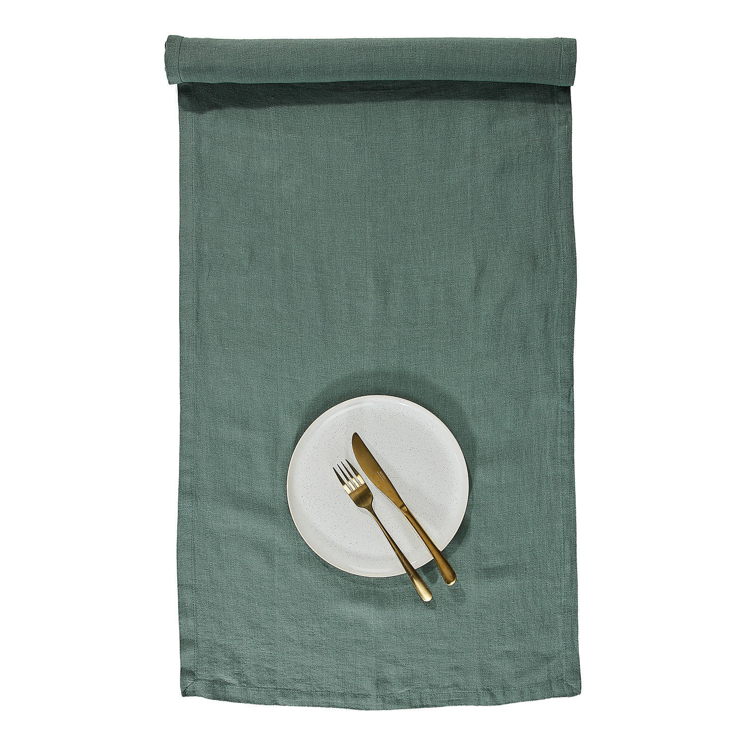 TISCHLÄUFER Riga 50x160cm - Dunkelgrün, Textil (50/160cm) - Butlers