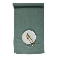 TISCHLÄUFER Riga 50x160cm - Dunkelgrün, Textil (50/160cm) - Butlers
