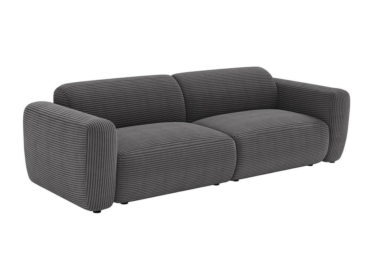 SOFA - 4 Personen - samt - anthrazitgrau Pogni - Anthrazit, Textil (245/73/97cm) - Vente-Unique