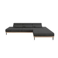 ELEKTRISCHES ECKSOFA Rechts MONA 316x205x85 Dunkelgrau Velours - Anthrazit, Holzwerkstoff/Textil (316/205cm) - ALTDECOR