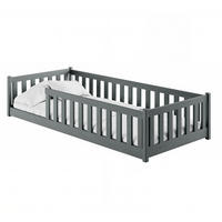 KINDERBETT 90x200 cm mit Matratze in Graphit - Graphitfarben, Holz (90/200cm) - Kids Collective