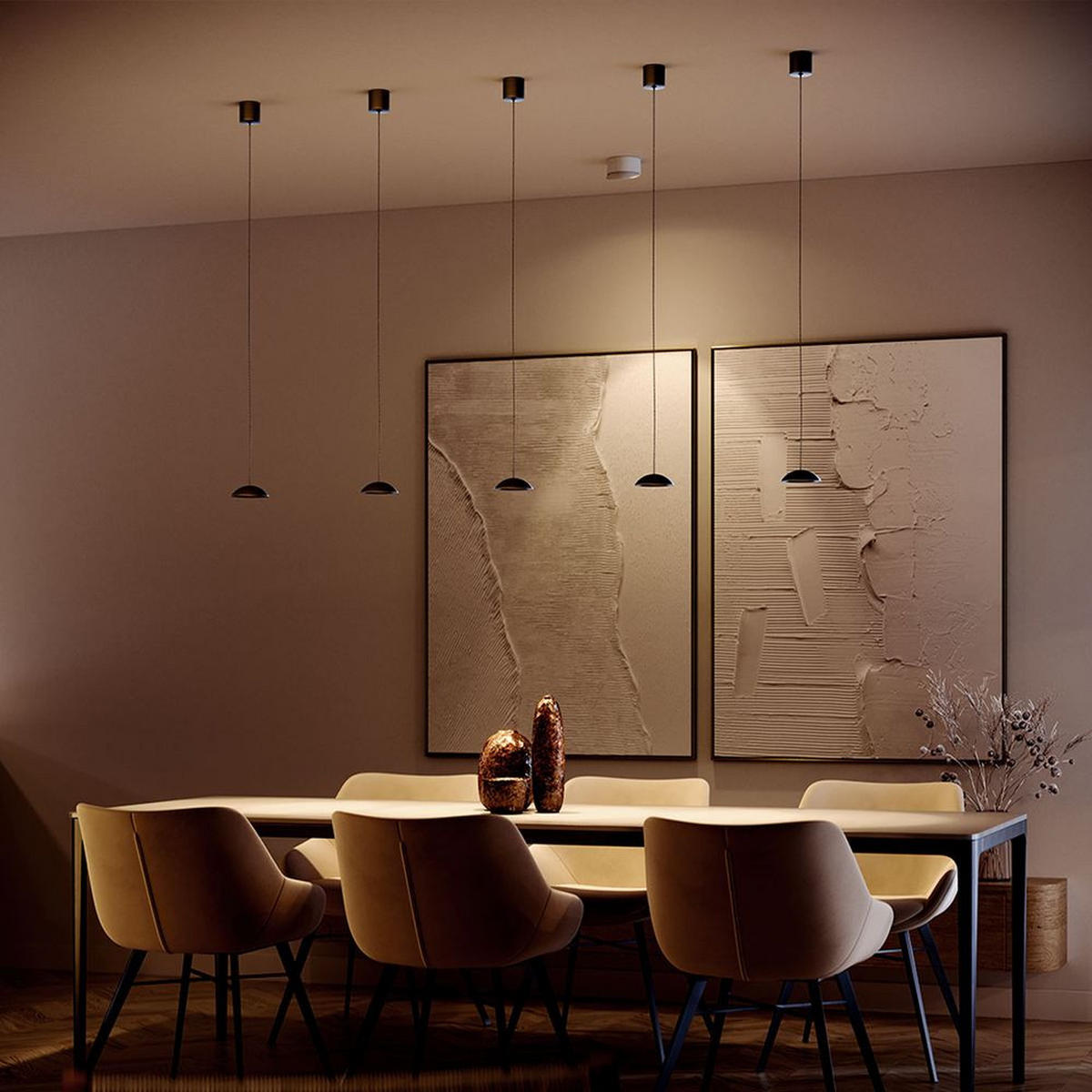 LED-HÄNGELEUCHTE Santa Neo 1.5m Abhängung Weiß Ø 11cm - Weiß, Metall (11/11/3.2cm) - s.luce