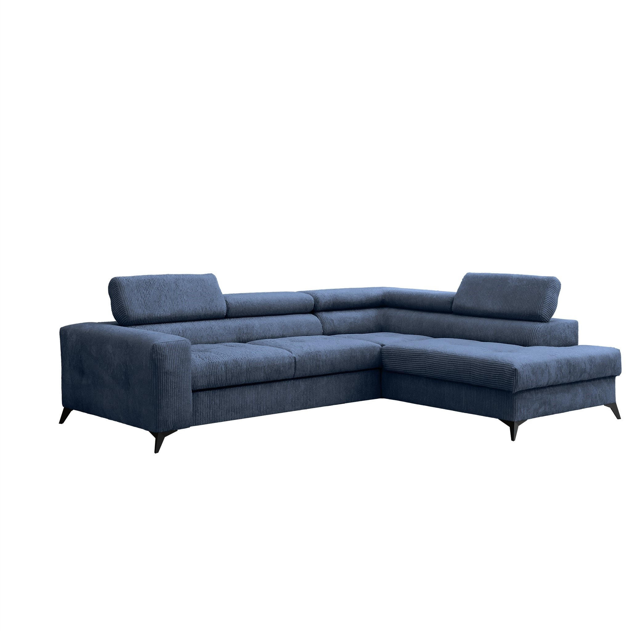ECKSOFA Schlafsofa Amadeo In Anafi - Blau, Holzwerkstoff/Textil (271/202cm) - Fun Möbel