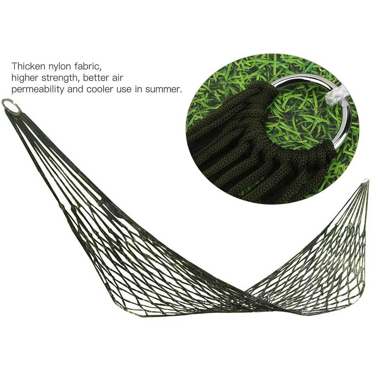 HÄNGEMATTE Netz, Nylon, 250x150cm, Camping - Grün, Textil (250/1/150cm) - Authentics