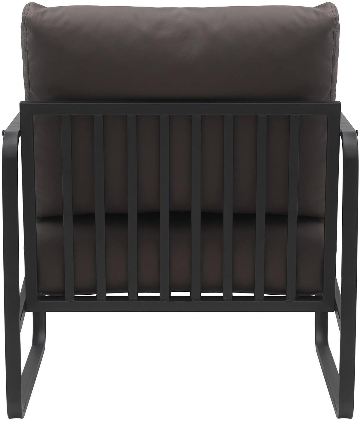 SESSEL Lederlook braun - Schwarz/Braun, Textil/Metall (70/82/74cm) - CLP