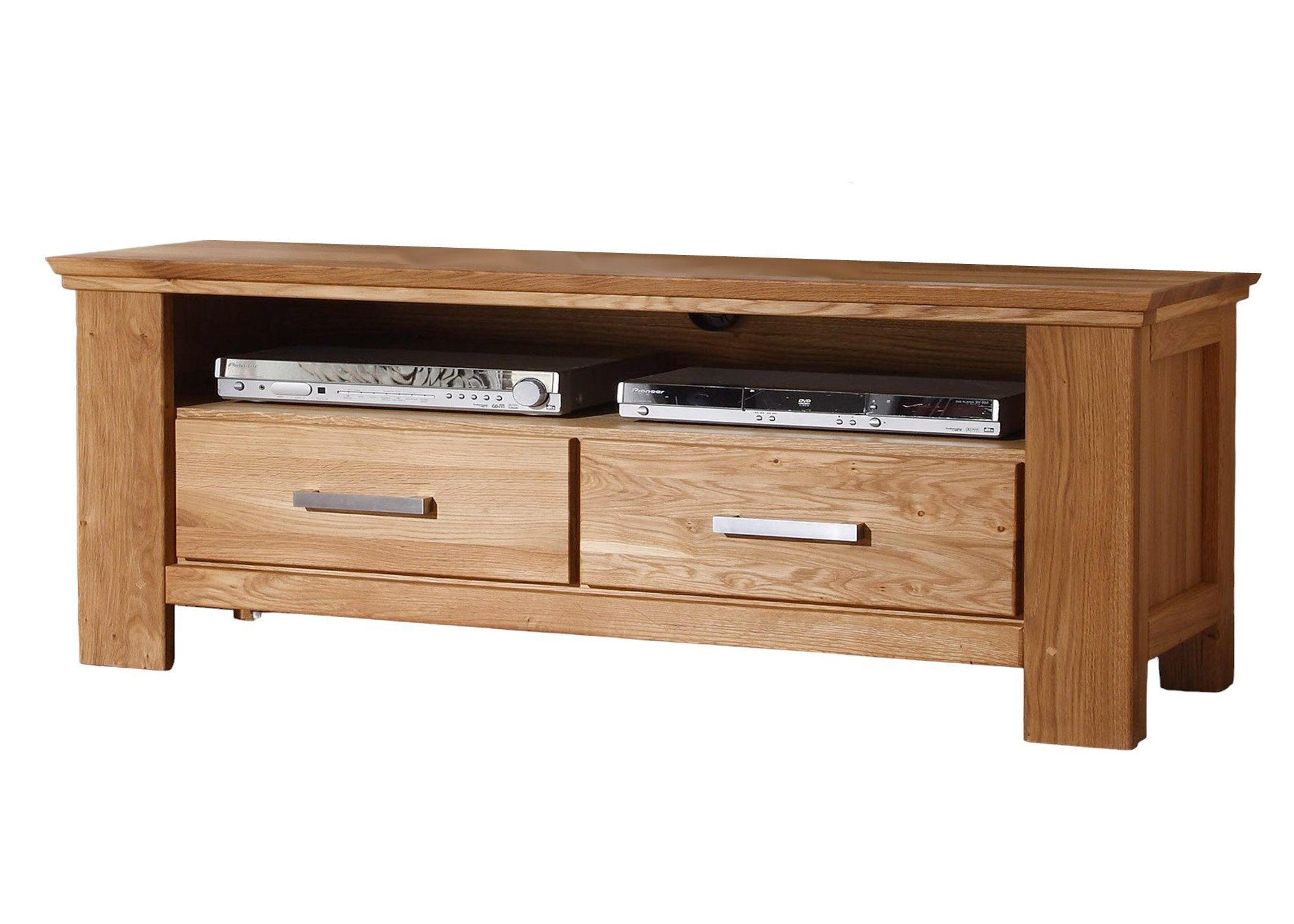 TV-UNTERTEIL Teilmassiv Iantha 150x55x45 Lowboard Wildeiche natur geölt - Wildeiche, Holz (150/55/45cm) - 58aufmkessel