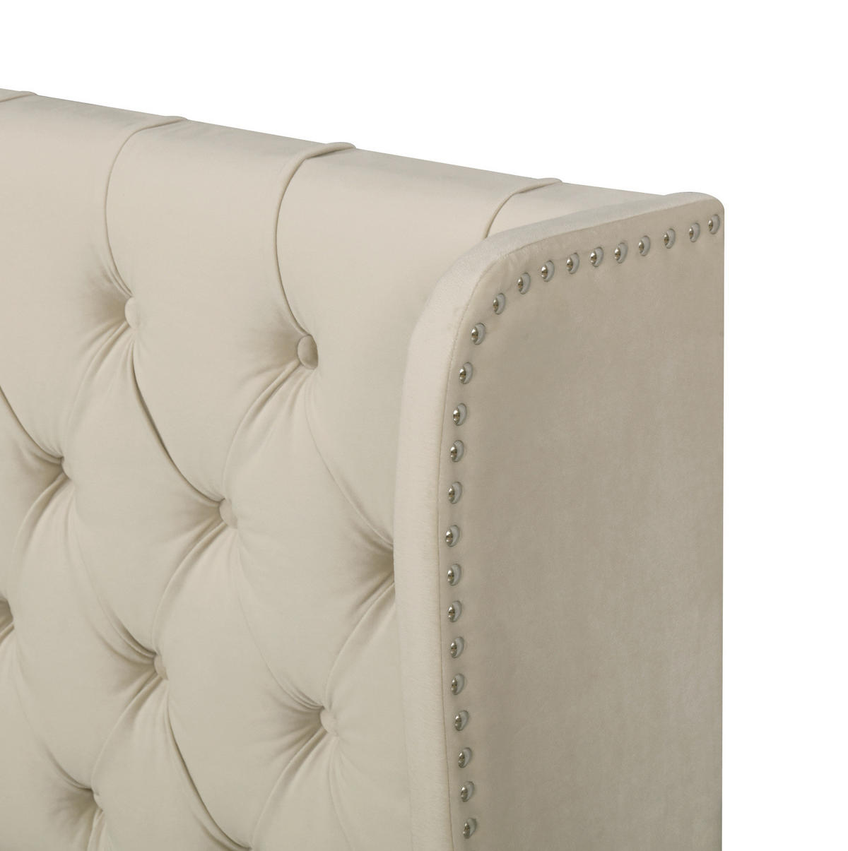POLSTERBETT aus Samt 140x200 cm in Beige mit Bettkasten & Lattenrost - Beige, Textil (140/200cm) - Modfu