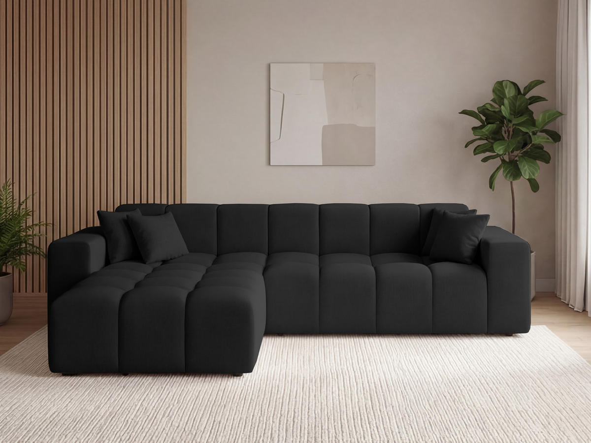 ECKSOFA Loopo Schwarz Links - Schwarz, Holz/Textil (265/180cm) - Graingold