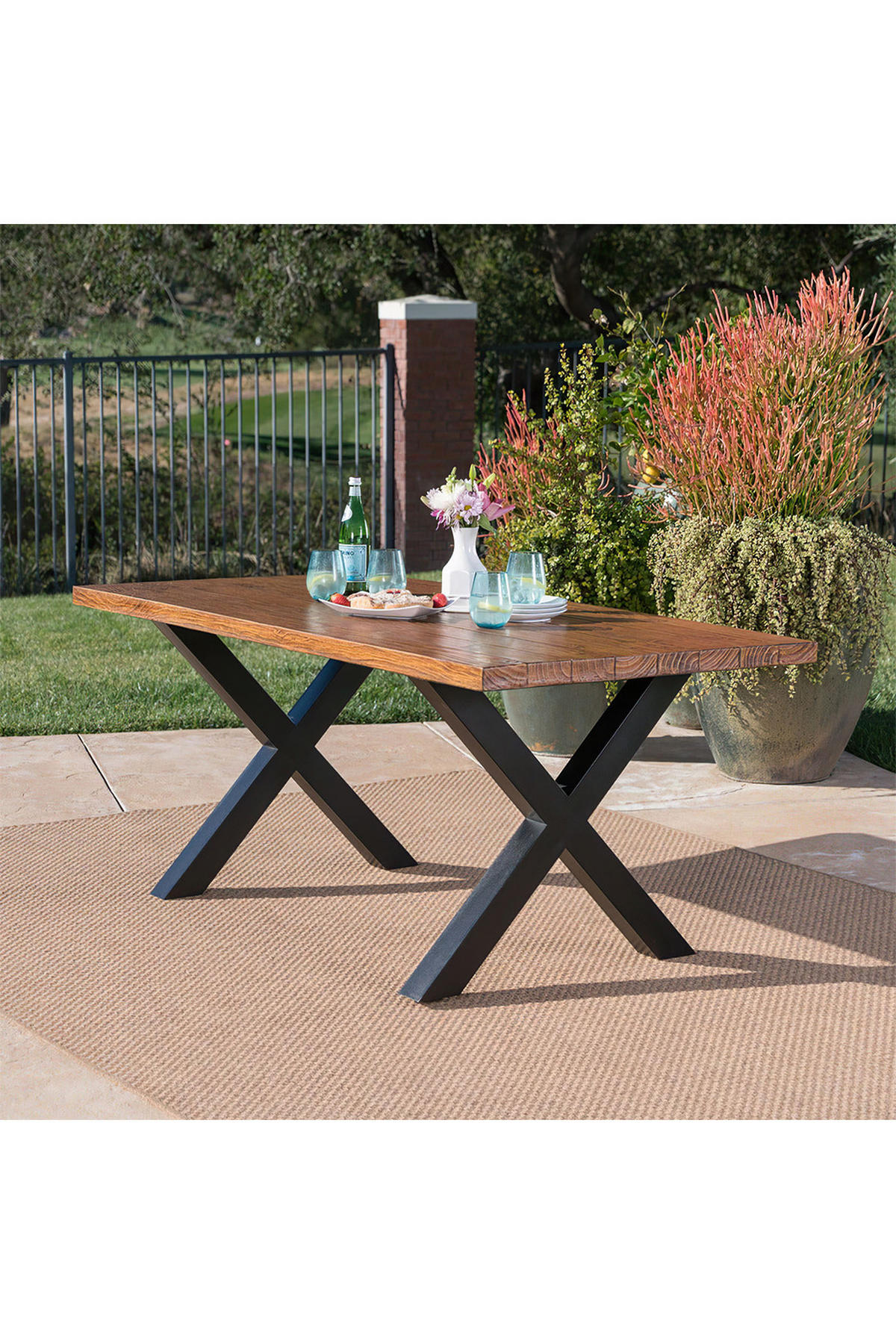 TISCHBEINE 2-tlg Set X-förmige aus Eisen in Schwarz 71-cm hohe 50 x 7 x 71 cm - Schwarz, Metall (50/71/7cm) - Livingandhome