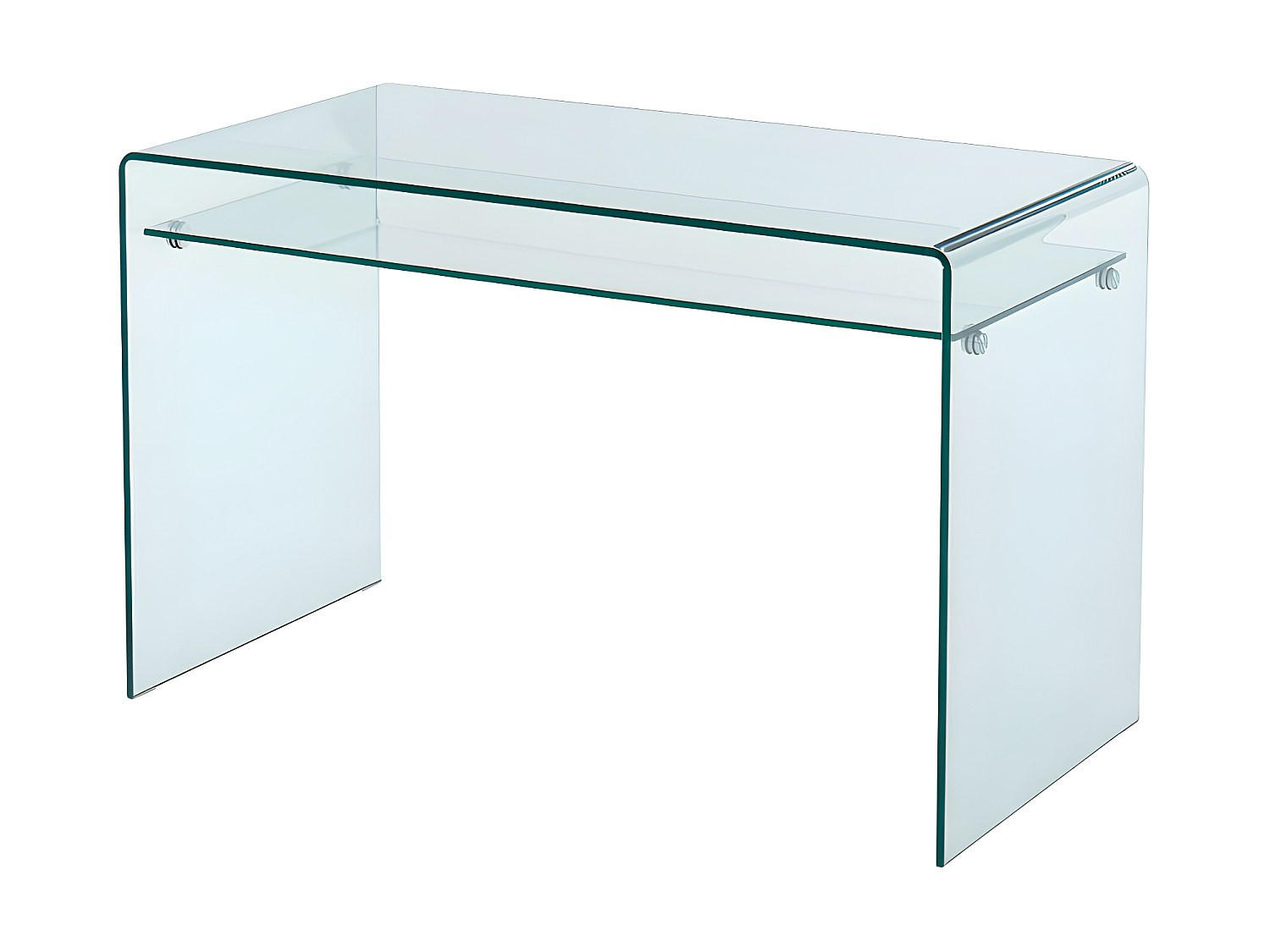 SCHREIBTISCH mit 1 Ablage - Glas - STILEOS - Transparent, Glas (120/60/75cm) - Vente-Unique