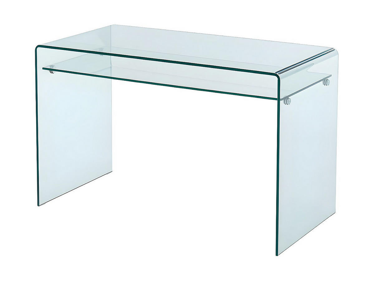 SCHREIBTISCH mit 1 Ablage - Glas - STILEOS - Transparent, Glas (60/120/75cm) - Vente-Unique