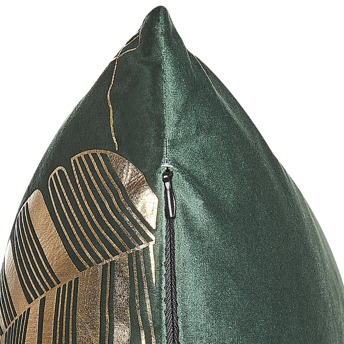 DEKOKISSEN 2er-Set Dunkelgrün 45/45 cm Sunflower - Dunkelgrün, Textil (45/45cm) - Beliani