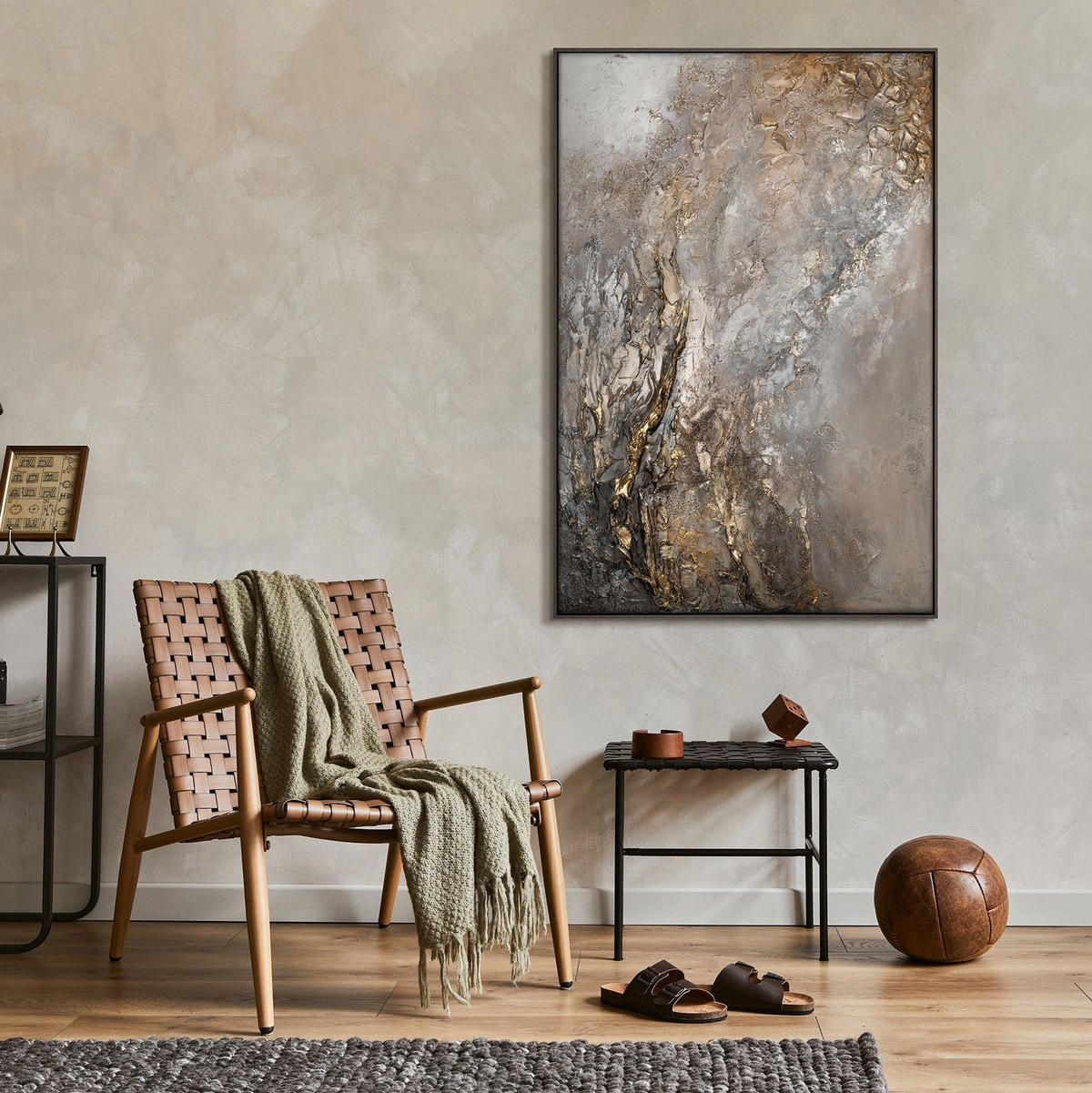 GEMÄLDE Universum Schattenfugenrahmen Grau 140x100 cm - Grau, Holz (140/100cm) - YS-art gallery