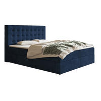 BOXSPRINGBETT 140x200 Jora mit Matratze H3, Bettkasten, Blau - Blau, Holz/Textil (140/200cm) - Emporius