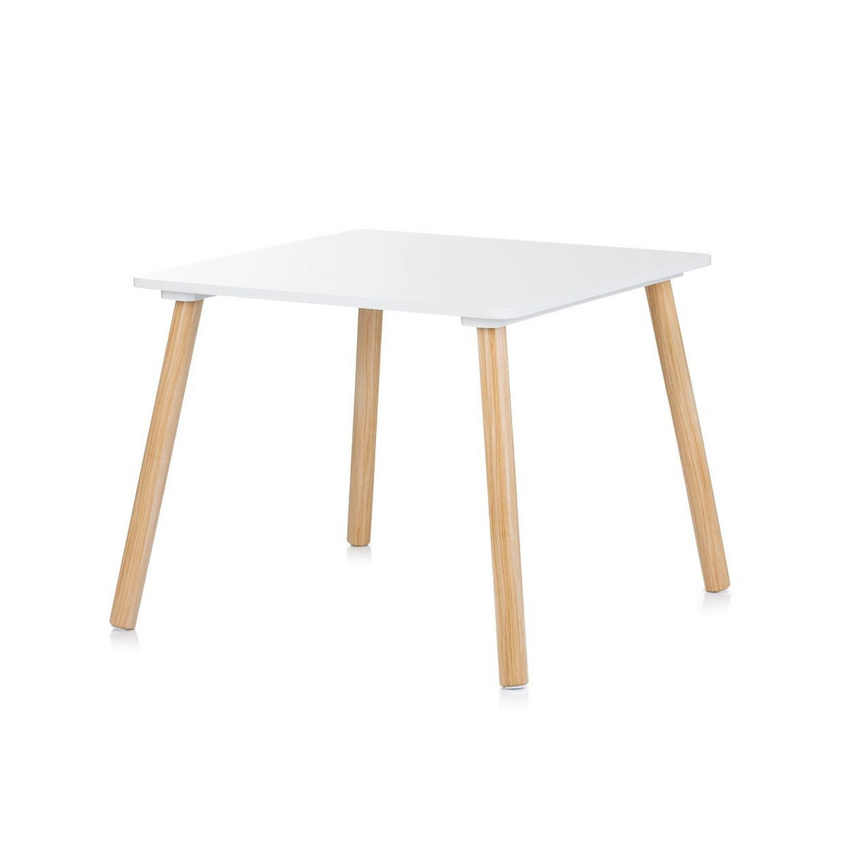 KINDERSITZGRUPPE 3-teilig weiß 55 x 55 cm, Holztisch, 2 Holzstühle, Kiefernholzbeine, weiß, 3-teilig - Weiß, Holzwerkstoff (55/45/55cm) - Chipolino
