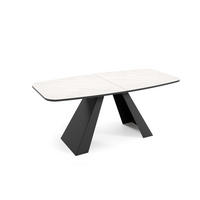 ESSTISCH Myron - Weiß Hochglanz/Schwarz, Holzwerkstoff/Metall (80/160/76cm) - Meblini