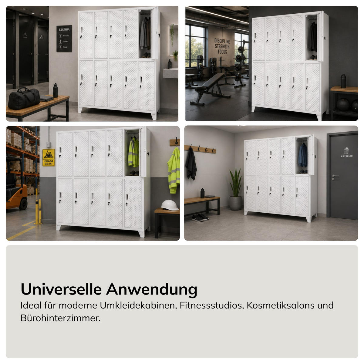 ARBEITSSCHUTZ-KLEIDERSCHRANK BARTEK PRO 172x136x45 cm - Weiß, Metall (136/172/45cm) - Jan Nowak