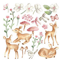 WANDAUFKLEBER 100x148cm - Waldtiere - Multicolor, Kunststoff (100/148/0.1cm) - Wallfluent