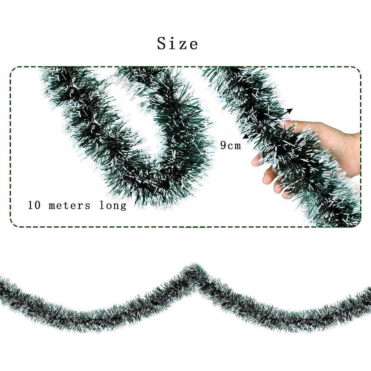 WEIHNACHTSGIRLANDE Künstlich Grün 10 m - Grün, Kunststoff (1000cm)