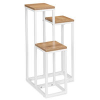 BLUMENSTÄNDER mit 3 Ablagen - Eiche Bianco, Metall (34/34/67cm) - Mat-Haus