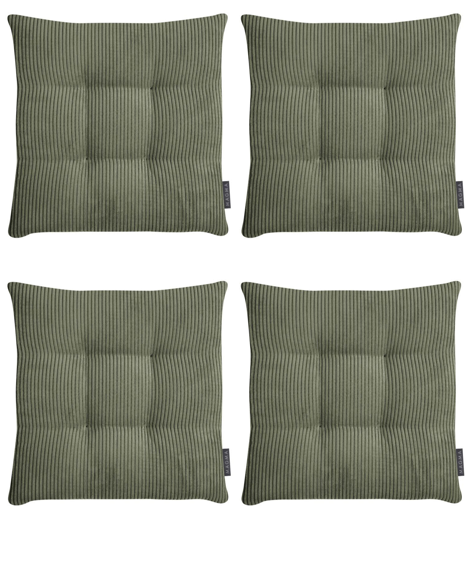 STUHLKISSEN 4er Set Inga - Dunkelgrün, Textil (35/35/5cm) - Magma Heimtexx