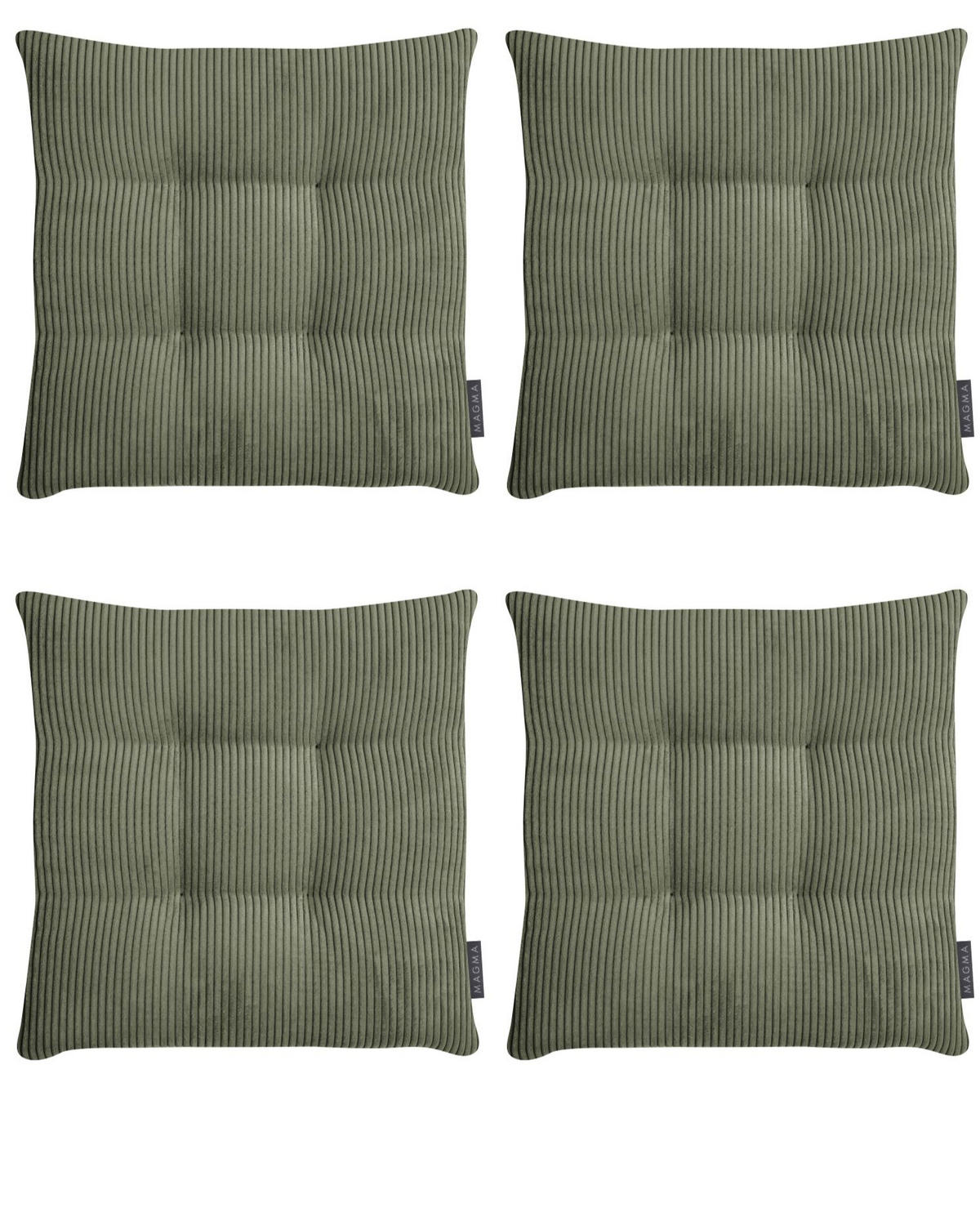 STUHLKISSEN 4er Set Inga - Dunkelgrün, Textil (35/35/5cm) - Magma Heimtexx