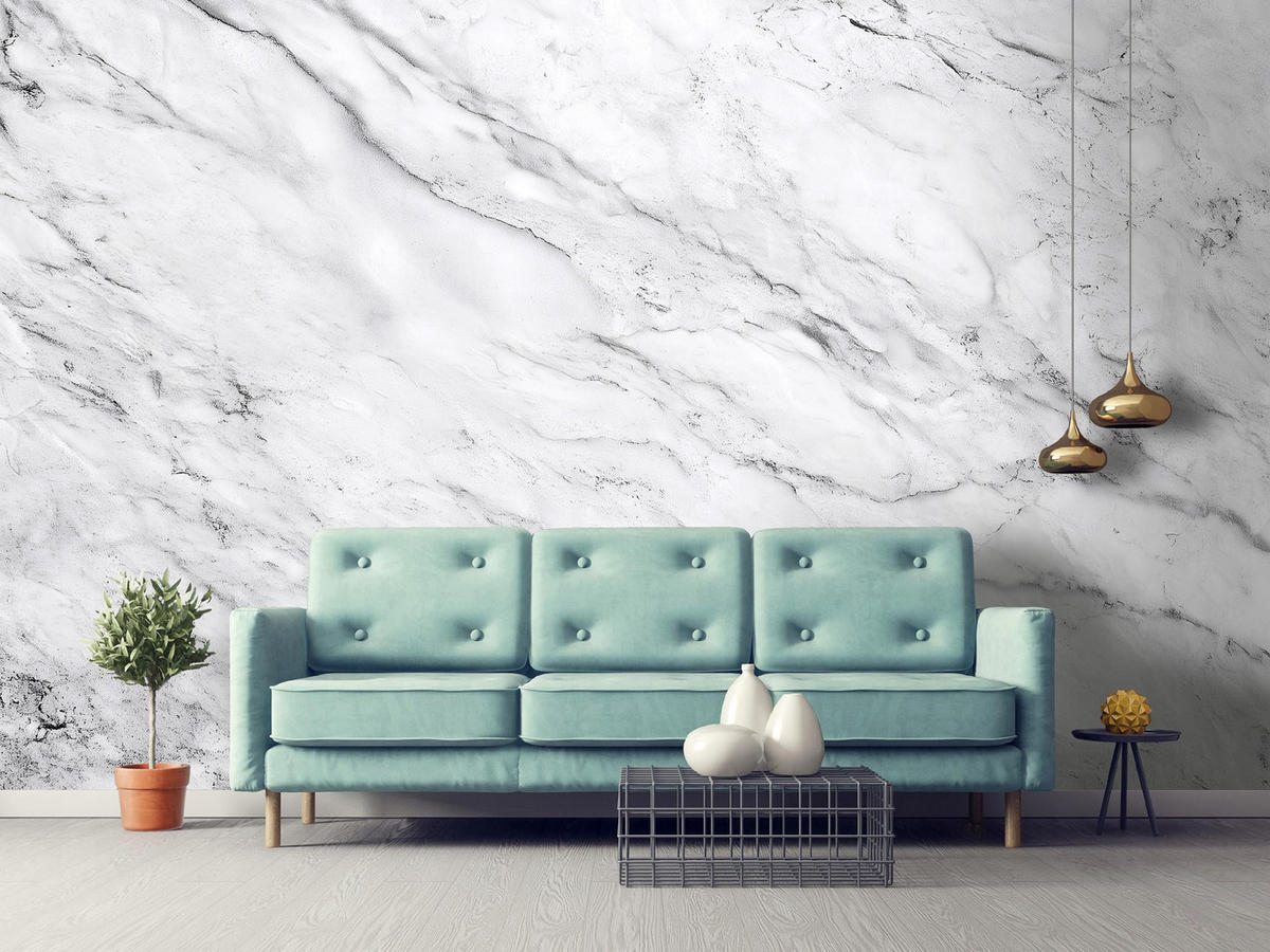 FOTOTAPETE Marmor Stein Grau 350x250 cm - Multicolor, Papier (350/250cm) - Wallarena