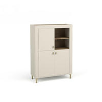 KOMMODE Mossa Kaschmir, Regal mit LED - Beige/Goldfarben, Holzwerkstoff (97/136/40cm) - Bettso