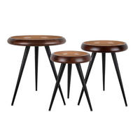 BEISTELLTISCH 3er-Set Tripod 52/52/59 cm - Braun, Holz (52/52/59cm) - Leitmotiv