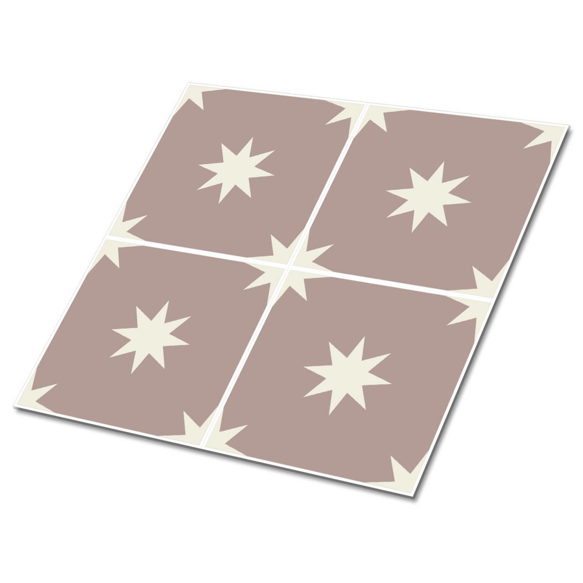 FLIESENAUFKLEBER 9 Stück 30x30 cm selbstklebend Quadrate und Sterne - Beige, Textil (30/1.6/30cm) - TULUP