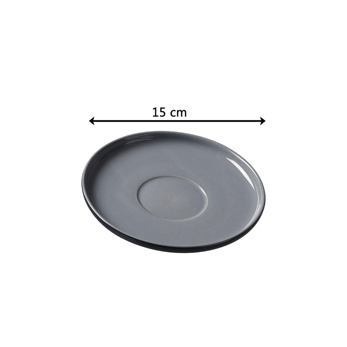 KAFFEETASSE MIT UNTERTASSE Jasper Schwarz 240 ml - Schwarz, Keramik (15/9/15cm) - Ritzenhoff Breker