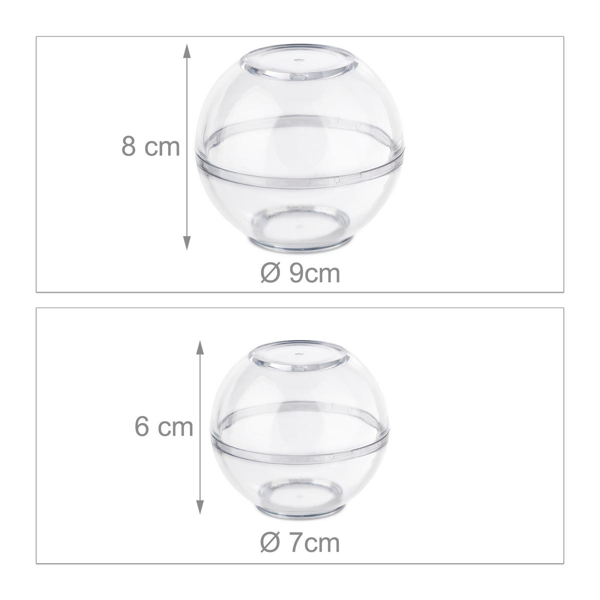 6XKULIČKY z potravinářské fólie - průhledná, plast (9/8/9cm) - Relaxdays